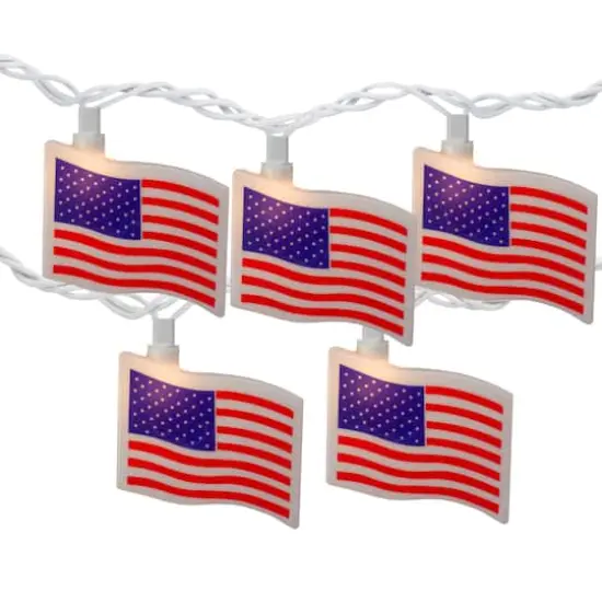 10ct. Red & Blue Patriotic American Flag 4th of July Lights {1}