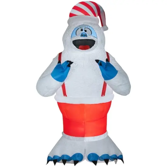 10.5ft. Airblown&reg; Inflatable Mixed Media Fuzzy Plush Bumble in Suspenders {1}