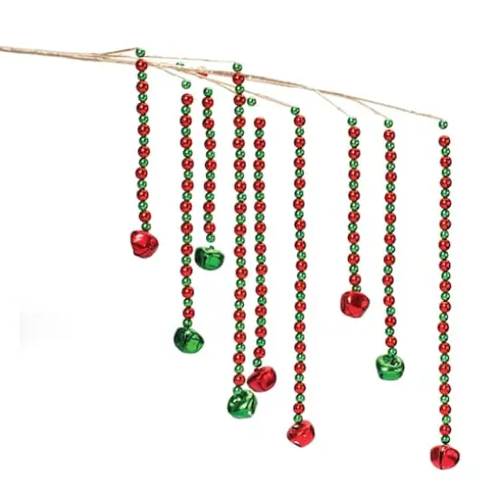 Green & Red Hanging Sleigh Bell Branch, 2ct. {4}