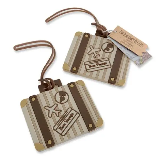 Kate Aspen&reg; Let the Journey Begin Vintage Suitcase Luggage Tag, 4ct. {1}