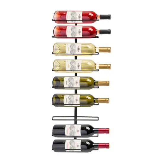 Sorbus 28" Black Wall-Mounted 9-Bottle Wine Rack {1}