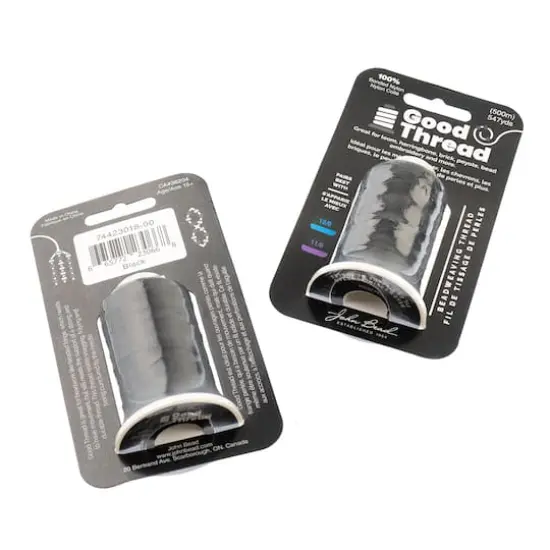 John Bead Good Thread 500m Black Bonded Nylon Beading Thread {5}