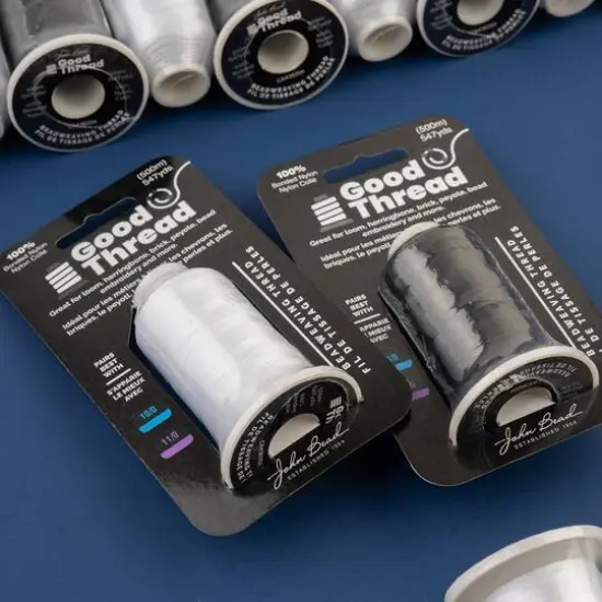 John Bead Good Thread 500m Black Bonded Nylon Beading Thread {6}