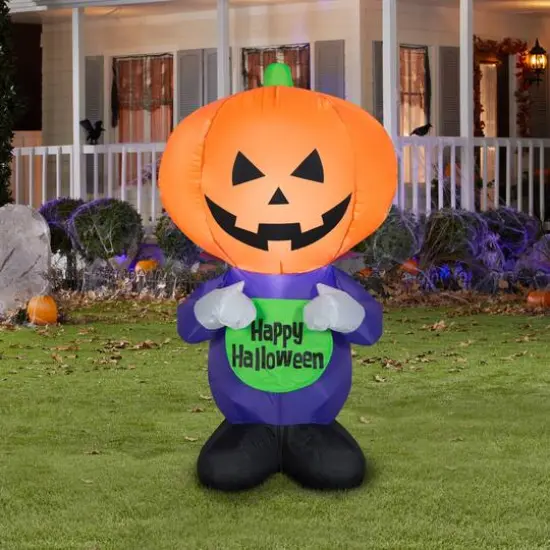 3.5ft. Airblown&reg; Inflatable Halloween Pumpkin Greeter {3}