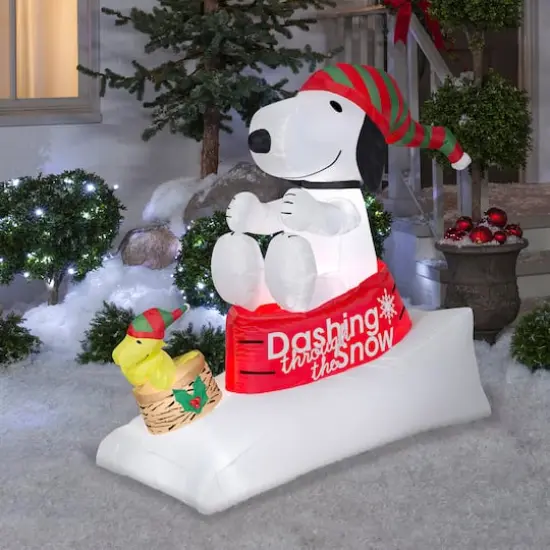 4ft. Airblown&reg; Inflatable Snoopy & Woodstock Sled Scene {3}