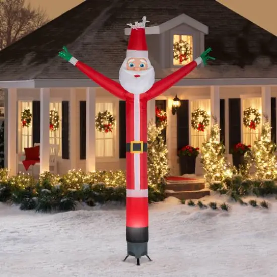 12ft. Animated Airblown&reg; Jolly Jiggler Santa with Internal Spotlight {3}
