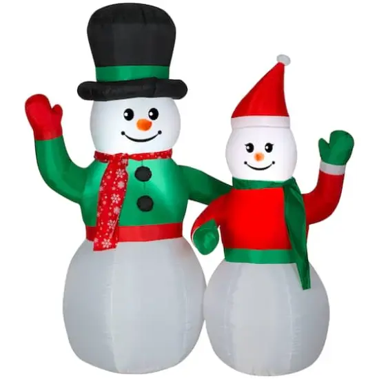 6.5ft. Airblown&reg; Inflatable Snowman Couple Scene {1}