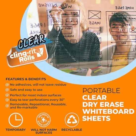 Clear Cling-rite Dry Erase Roll {5}