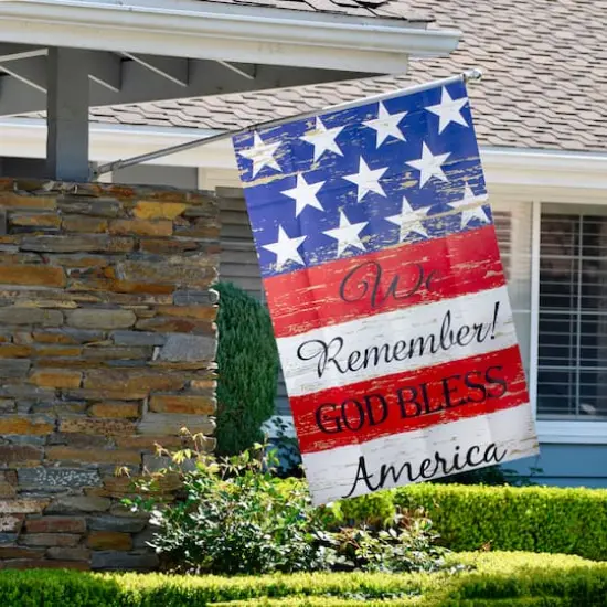 We Remember! Patriotic American Outdoor House Flag {4}