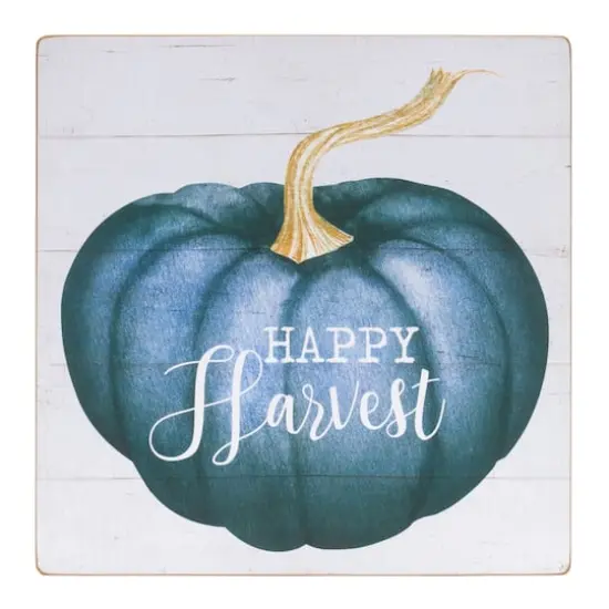 16" Blue Pumpkin Sentiment Sign Set {4}