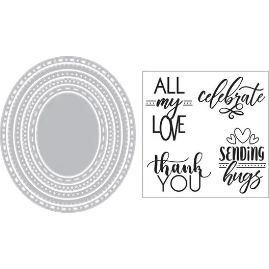Sizzix&reg; Framelits&trade; Layered Ovals Die & Stamp Set {3}