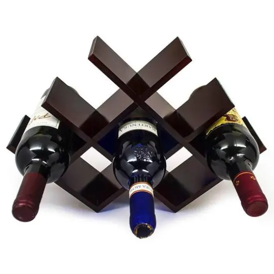 Sorbus Dark Brown 8-Bottle Butterfly Countertop Wine Rack {1}