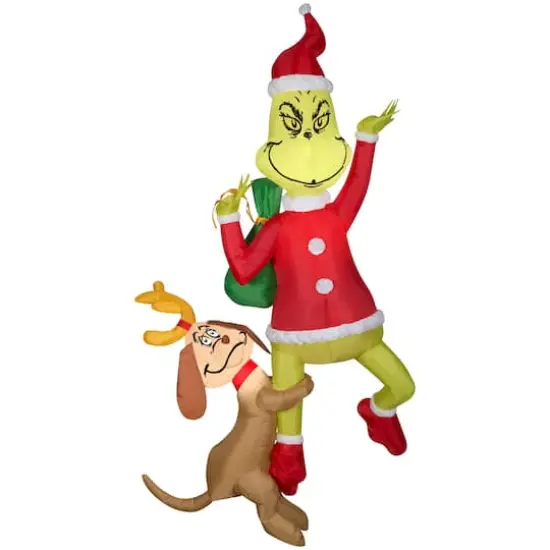 6ft. Airblown&reg; Inflatable Hanging Grinch & Max {1}