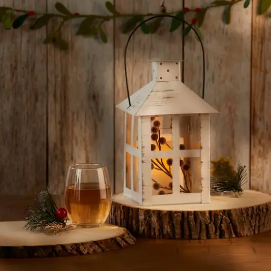 Kate Aspen® Extra Large Vintage White Distressed Lantern {6}