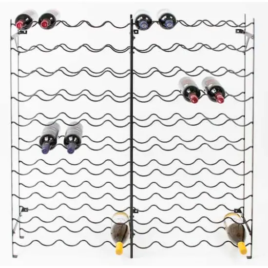 Sorbus Black 100-Bottle Freestanding Metal Wine Rack {6}