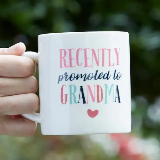 Kate Aspen&reg; Promoted To Grandma 16 oz. White Coffee Mug {8}