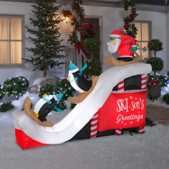 7ft. Airblown&reg; Inflatable Christmas Santa Ski Scene {5}