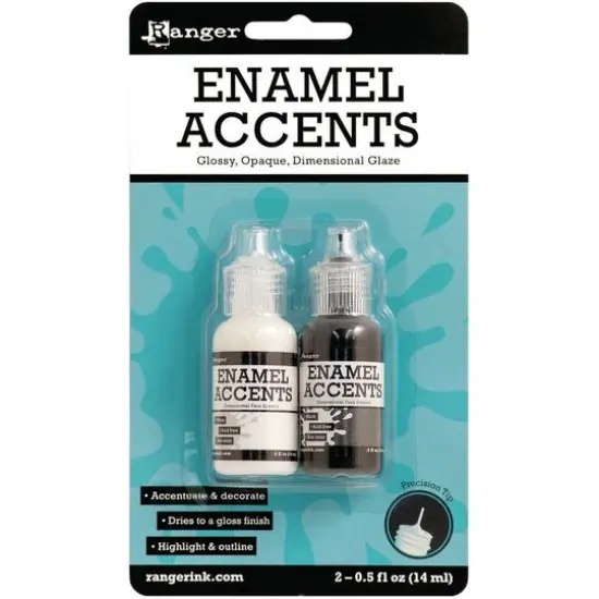 Ranger Black & White Enamel Accents Kit {1}