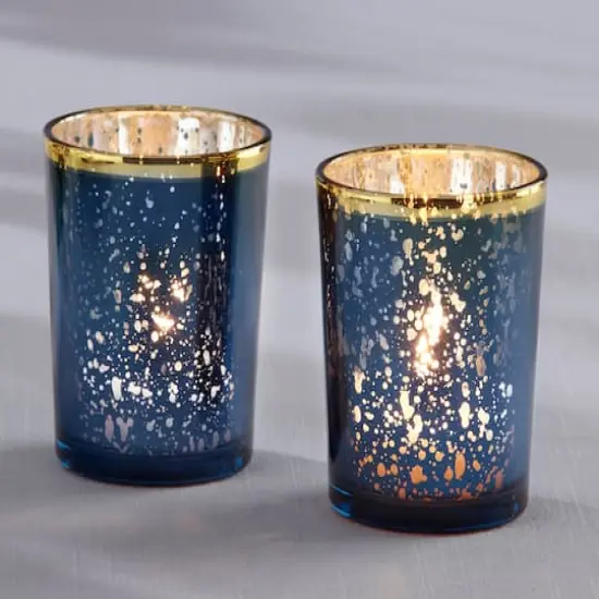 Kate Aspen&reg; Blue Mercury Glass Tea Light Holder, 4ct. {4}