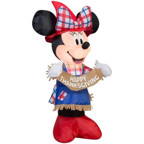 3.5ft. Airblown® Inflatable Thanksgiving Minnie as Scarecrow {1}