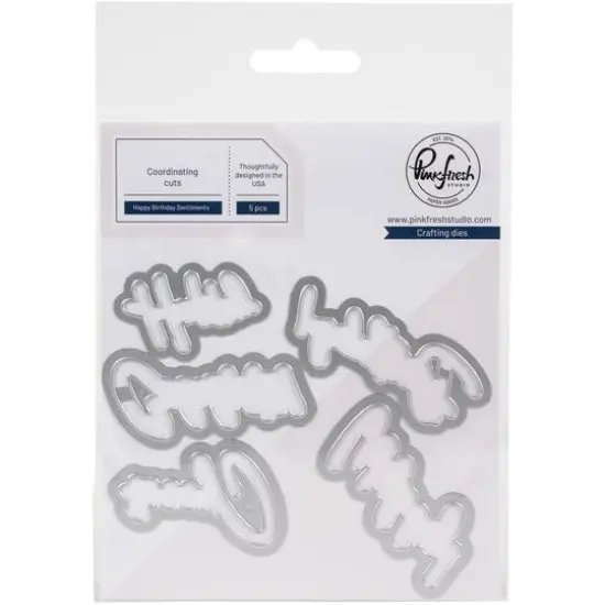 Pinkfresh Studio Happy Birthday Sentiments Die Set {1}