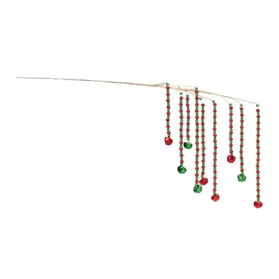 Green & Red Hanging Sleigh Bell Branch, 2ct. {3}