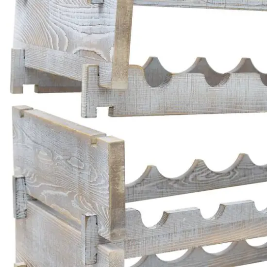 Sorbus Greywood 6-Tier Stackable Bamboo Wine Rack {5}