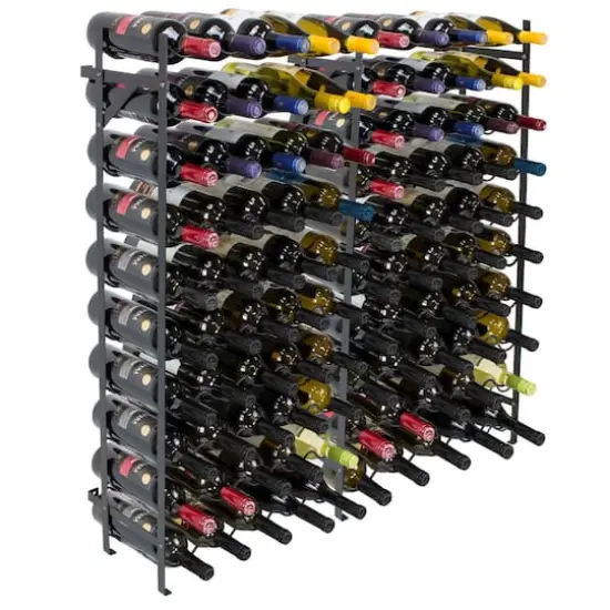 Sorbus Black 100-Bottle Freestanding Metal Wine Rack {1}