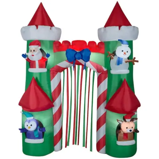 9ft. Airblown&reg; Inflatable Christmas Archway Santa's Castle {1}