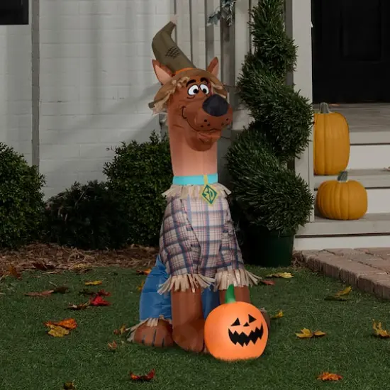 3.5ft. Airblown&reg; Inflatable Halloween Scooby as Scarecrow {3}