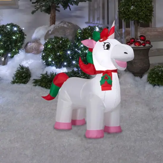 3.4ft. Airblown&reg; Inflatable Christmas Unicorn {3}