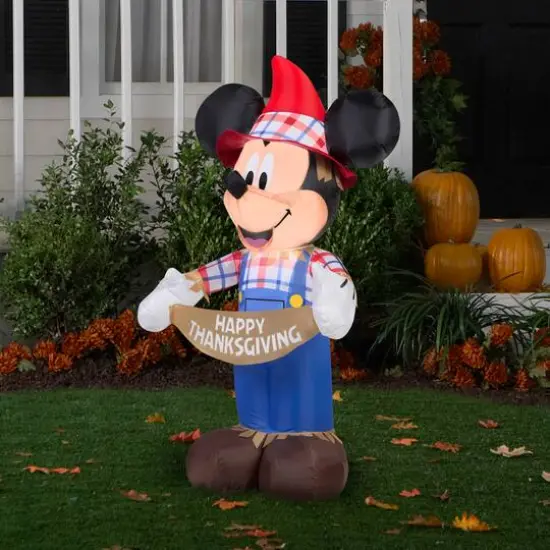 3.5ft. Airblown&reg; Inflatable Thanksgiving Mickey as Scarecrow  {3}