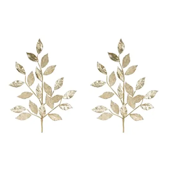 Glittered Leaf Spray, 2ct. {1}