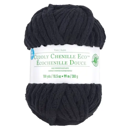 Cuddly Chenille Eco&trade; Yarn by Loops & Threads&trade; Black {1}