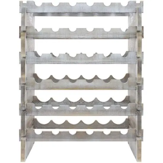 Sorbus Greywood 6-Tier Stackable Bamboo Wine Rack {4}