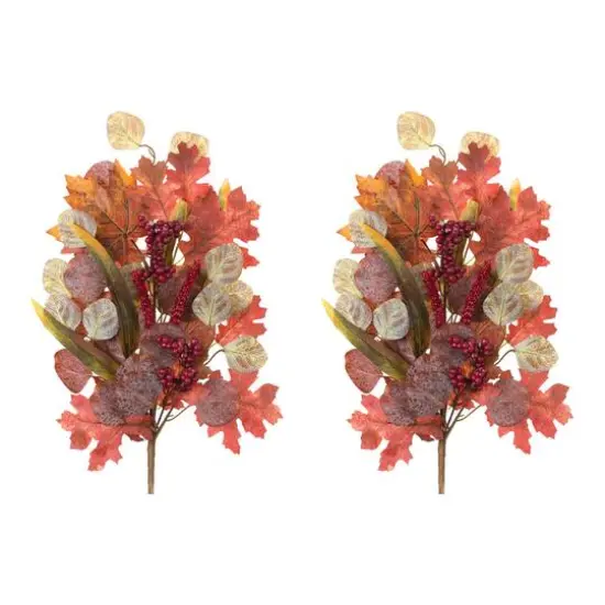 Orange Mixed Fall Foliage Leaf Stems, 2ct. {1}