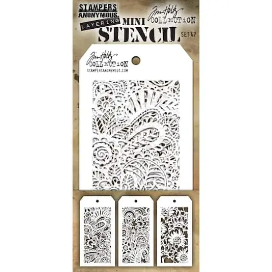 Stampers Anonymous Tim Holtz&reg; Mini Layered Stencil Set No.47 {1}