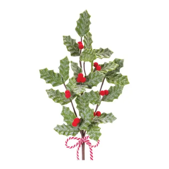 22.5" Frosted Fabric Holly Berry Sprays, 6ct. {4}