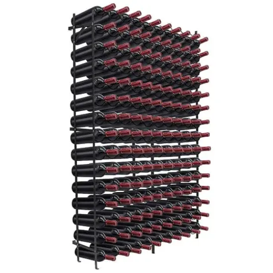 Sorbus Black 150-Bottle Freestanding Metal Wine Rack {1}