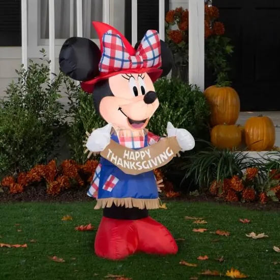 3.5ft. Airblown® Inflatable Thanksgiving Minnie as Scarecrow {3}