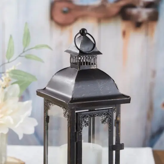 Kate Aspen&reg; Medium Antique Black Decorative Lantern {9}