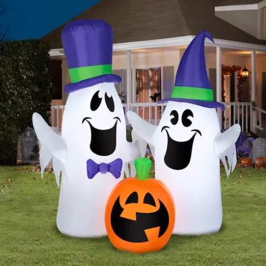 5ft. Airblown&reg; Inflatable Halloween Ghosts and Pumpkin {3}