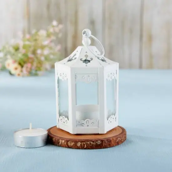 Kate Aspen® White Hexagon Mini Metal Lantern, 6ct. {7}