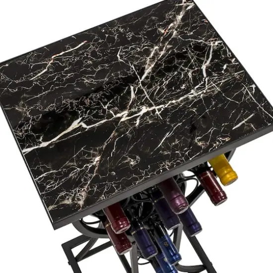 Sorbus Black Marble 11-Bottle Wine Display Rack & Table {4}