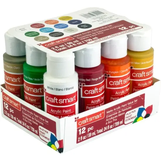 Craft Smart&trade; Matte Acrylic Paint Value Set {4}
