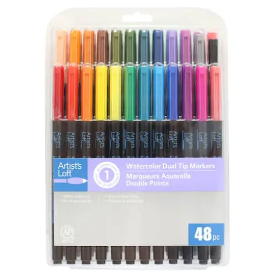 Watercolor 48 Piece Dual-Tip Markers by Artist's Loft&trade; {9}