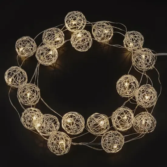 20ct. Warm White Wire Ball LED String Lights by Ashland&trade; {3}