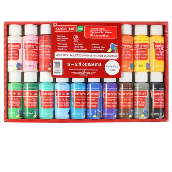 16 Color Matte Acrylic Paint Value Pack by Craft Smart&reg; {9}