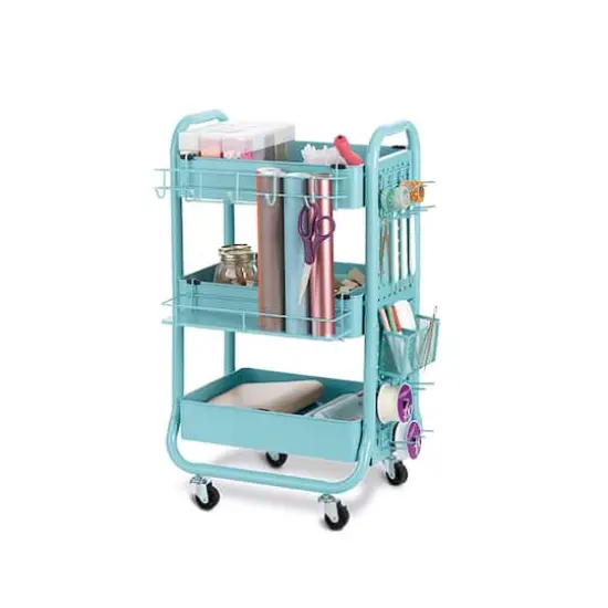 Gramercy Rolling Cart by Simply Tidy&trade; Teal {6}