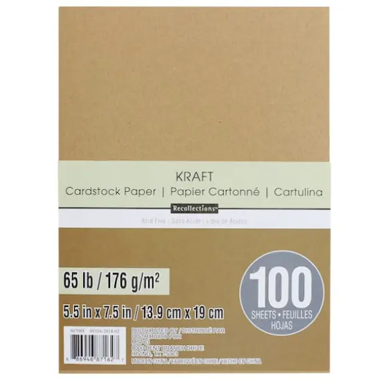 Kraft 5.5" x 7.5" Cardstock Paper by Recollections™, 100 Sheets {1}